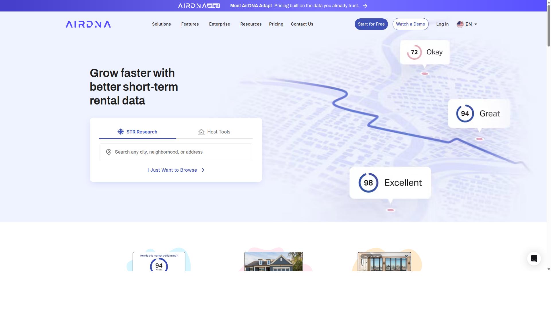 Tranchi for Short-Term Rental Analytics website